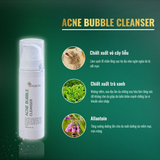 thành phần sữa rửa mặt tạo bọt acne bubble cleanser dr pluscell
